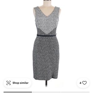 WHBM V Neck Sleeveless Ponte Sheath with Belt Size 0